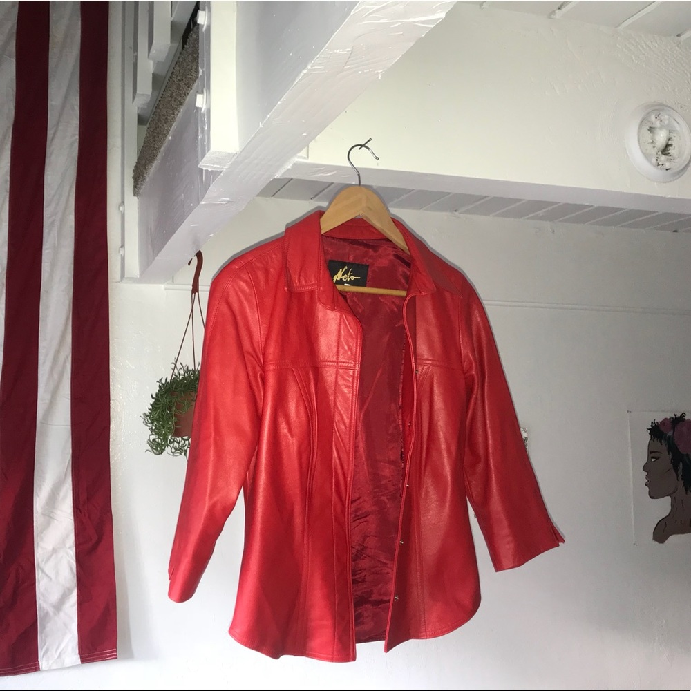 Neto Red Leather Jacket